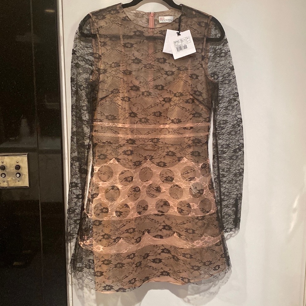 !!SOLD!! . Red Valentino tulle lace dress with camisole. EU44